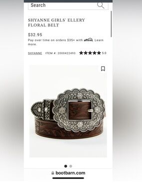 Shyanne Brown Leather Western Belt with Silver Buckle